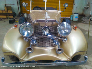 Vintage Car in Metalic Gold Color