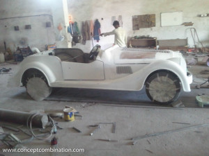 Making of White Vintage Car